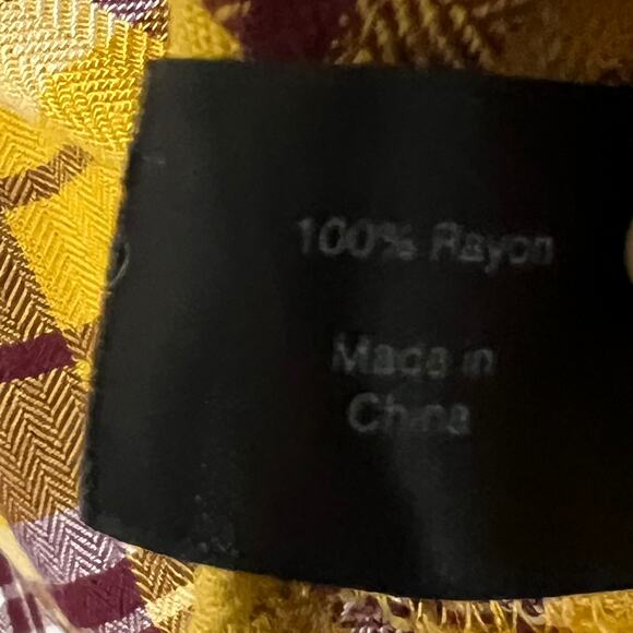 Lane Bryant Women's Top Size 18/20 Plaid Mustard Color Drawstring Waist Collared - Picture 12 of 12